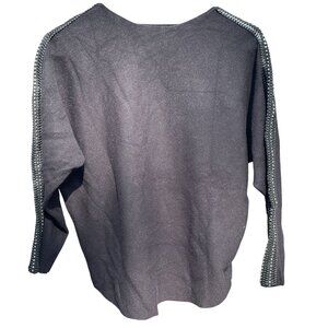 Black Sioni Milano Sweater Silver Studded Shoulder Detail Womens Small
